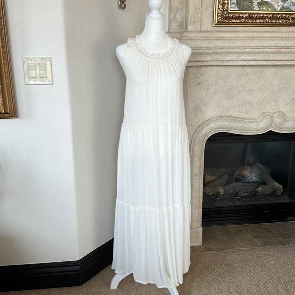 Evereve Roan+Ryan Cream Tiered Maxi Dress Womens S